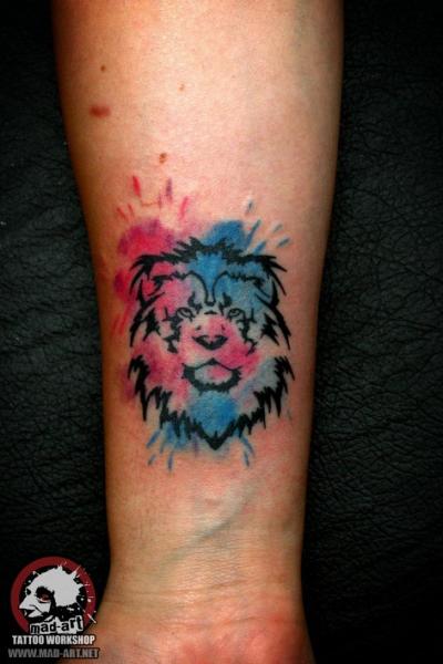 Tiny Lion Aquarelle tattoo by Mad-art Tattoo - Best Tattoo Ideas Gallery