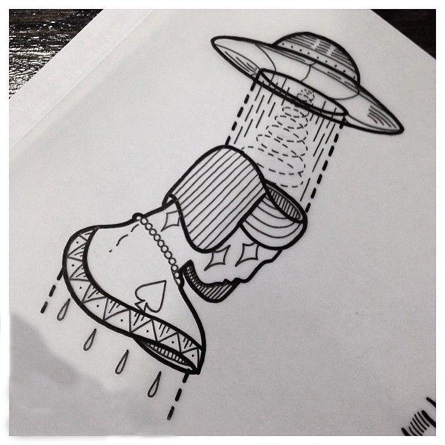 UFO Hat tattoo sketch