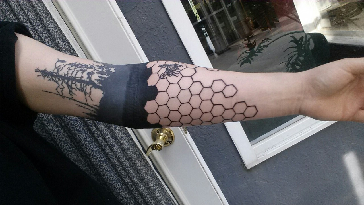 Wild Bees Blackwork tattoo idea