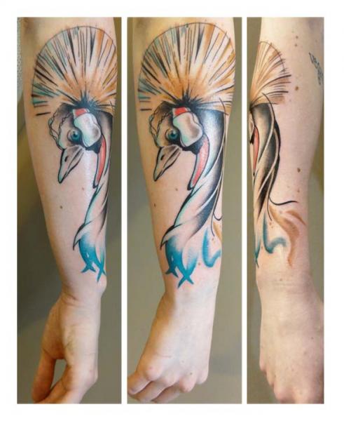 Arm Peacock Aquarelle tattoo by Julia Rehme