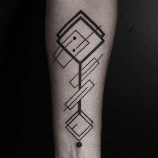 Arm Rhombus Signs Blackwork tattoo by Okanuckun - Best Tattoo Ideas Gallery