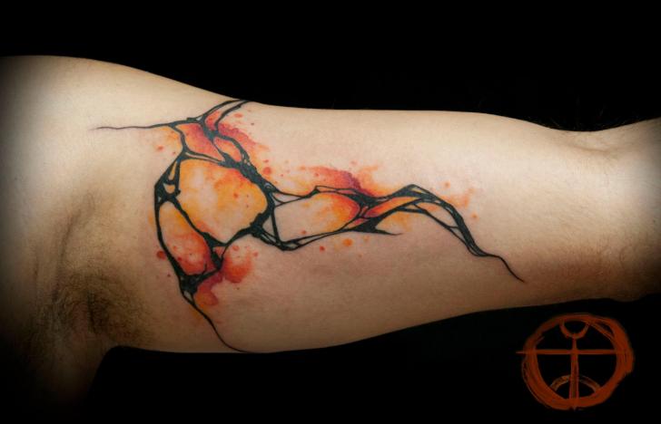 Black Abstract Lines Aquarelle tattoo by Galata Tattoo