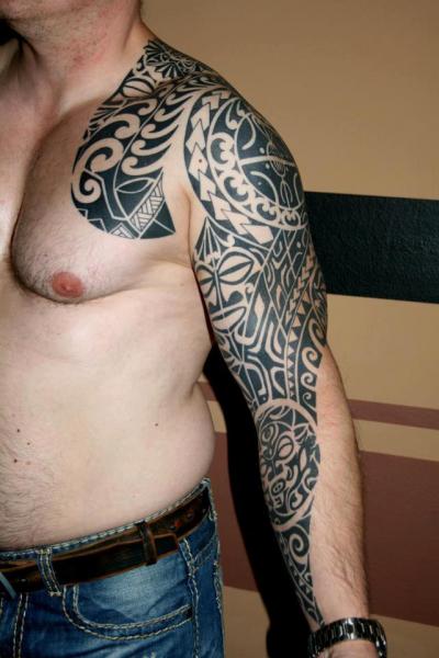 Blackwork Maori tattoo sleeve by Piranha Tattoo Supplies