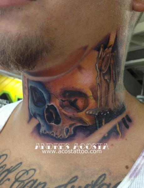 Candle Skull tattoo by Andres Acosta