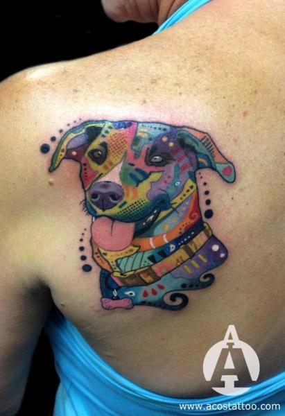 Crazy Abstract Dog tattoo by Andres Acosta