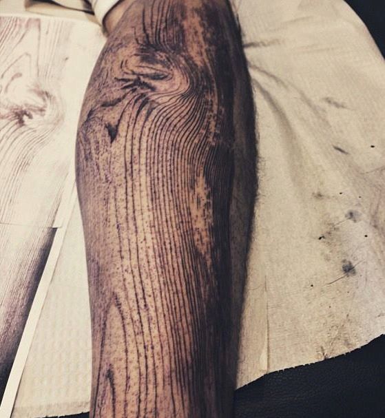 woodgrain tattoo by DAVID ALLEN