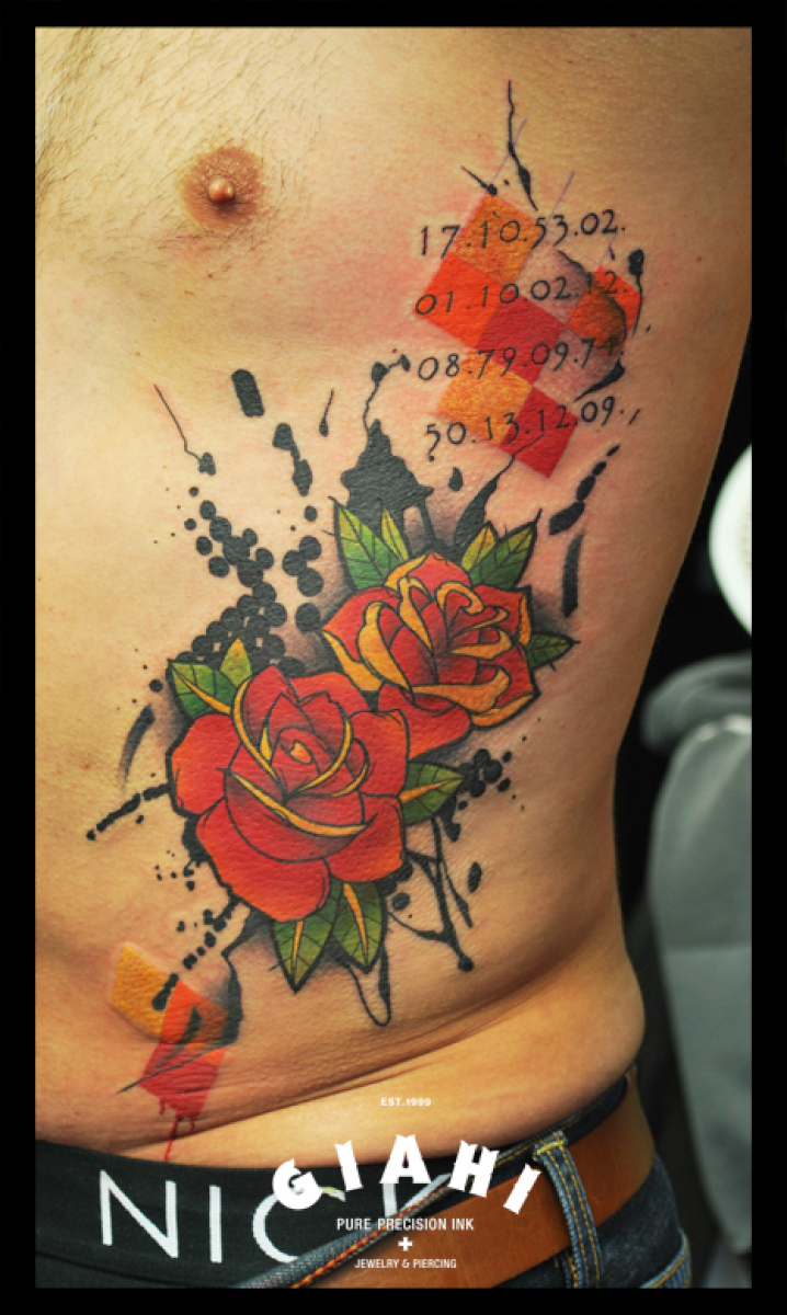Dated Roses tattoo by Live Two