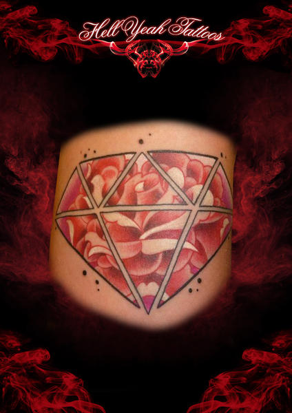 Dimond Cage Rose tattoo by Hellyeah Tattoos