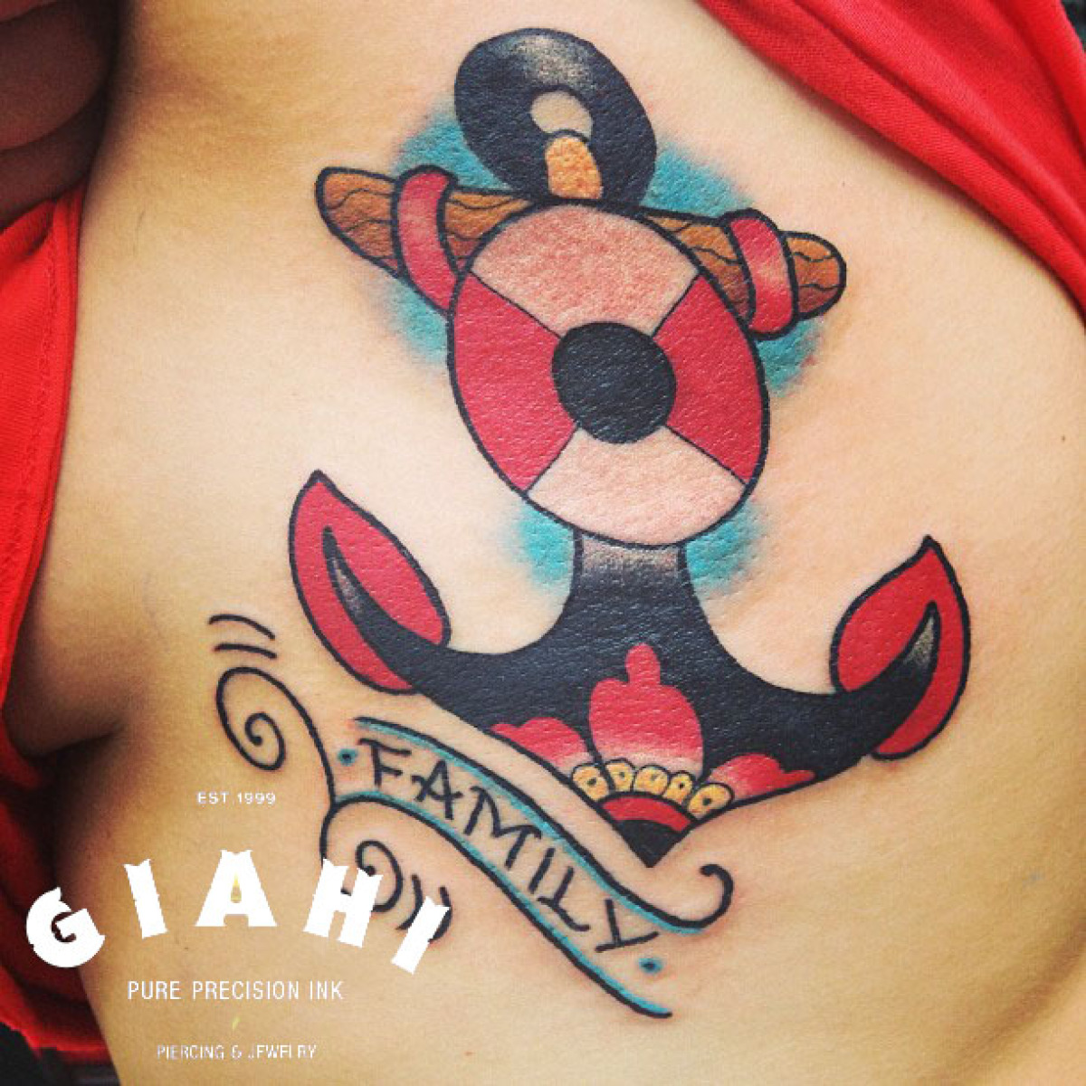 Family Anchor tattoo by Elda Bernardes