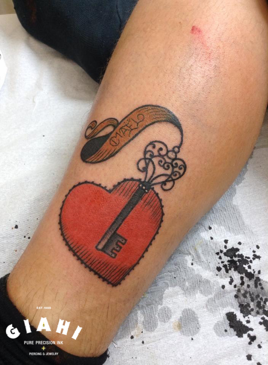 Heart Key tattoo by Elda Bernardes