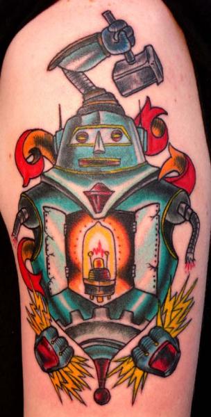 Lamp Robot New School tattoo by Three Kings Tattoo