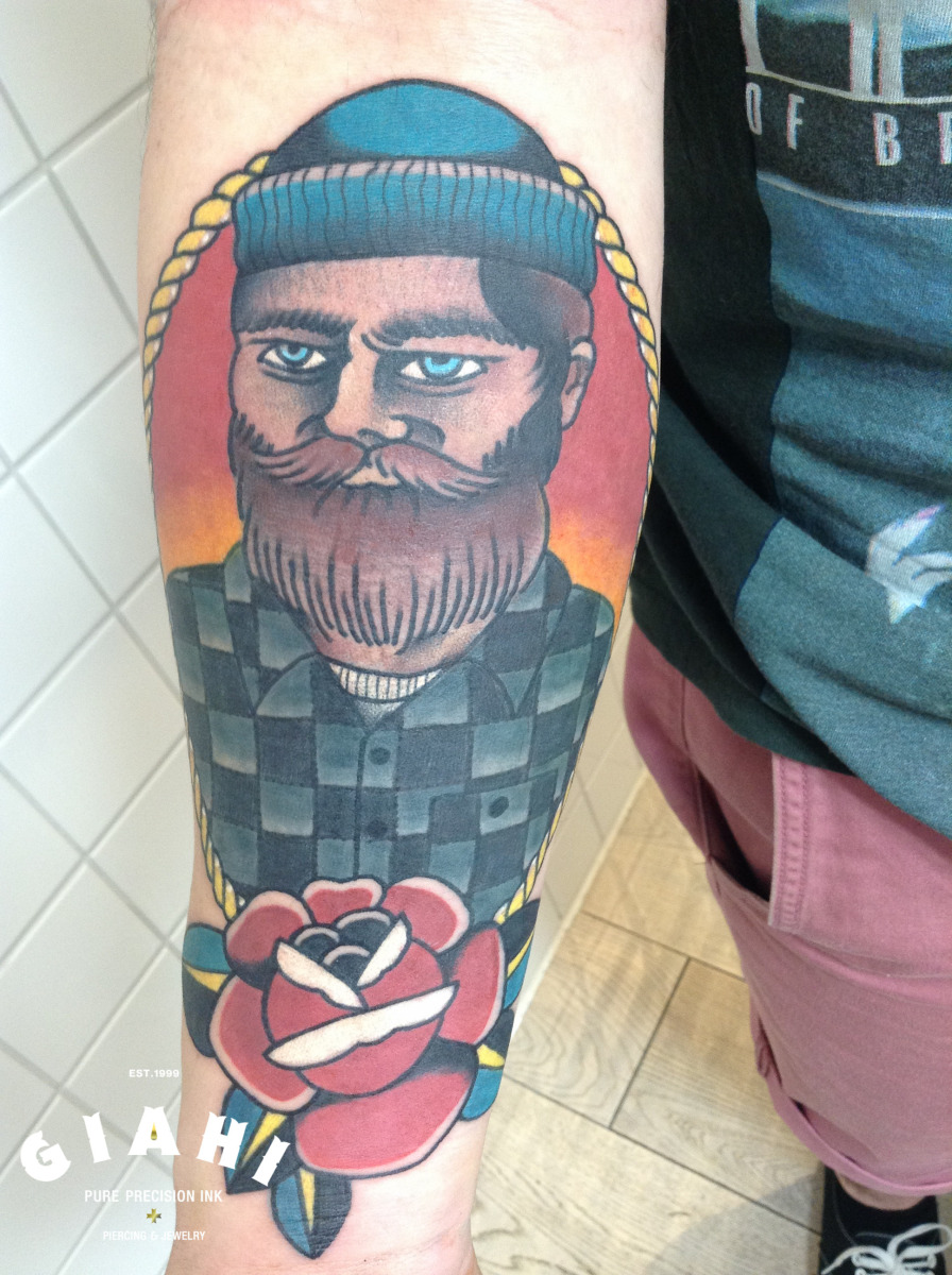 Lumber Beard tattoo by Elda Bernardes