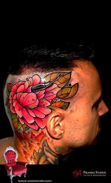 Needle and Flower Head tattoo by Piranha Tattoo Supplies