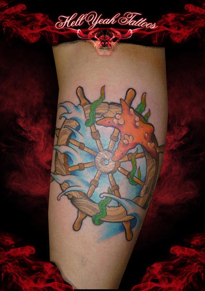 Old Steering Wheel tattoo by Hellyeah Tattoos