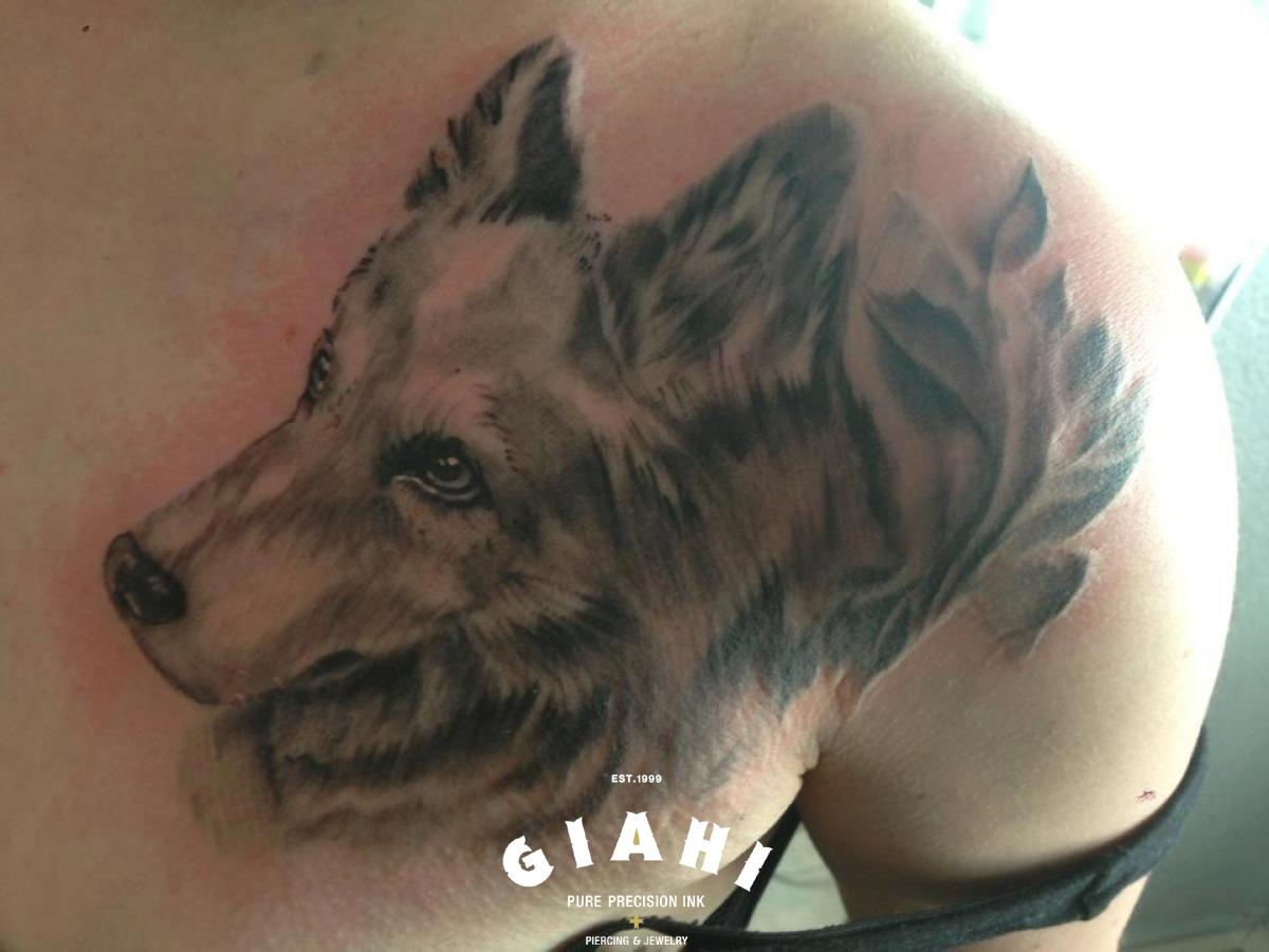 Realistic Fur Dog tattoo by Goran Petrovic