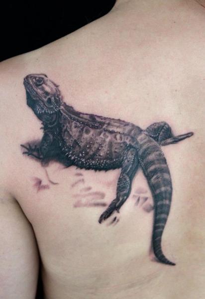 Realistic Graphic Lizard tattoo by Skin Deep Art
