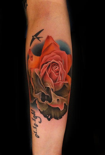 Rotten Rose Death tattoo by Andres Acosta