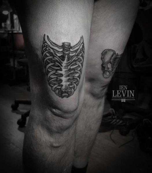 Skeleton Ribs Dotwork tattoo by Ien Levin
