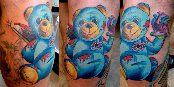 Smiling Killer Bear tattoo by Tantrix Body Art