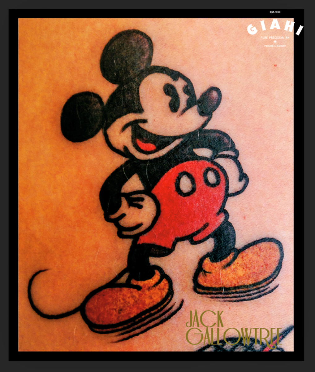Tiny Mickey Miouse tattoo by Jack Gallowtree