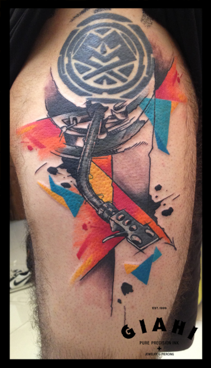Turntable tattoo by Live Two