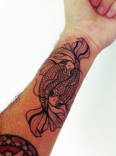 Two Gold Fishes Nautical tattoo - Best Tattoo Ideas Gallery