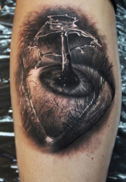 Water Splash Eye Realistic tattoo by Georgi Kodzhabashev