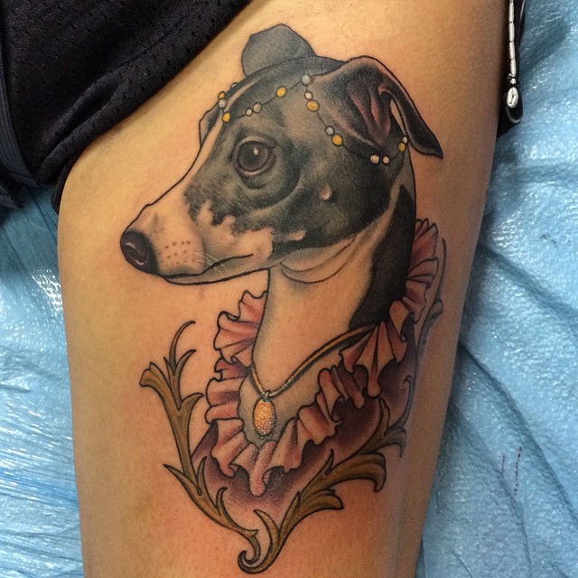 Italian Greyhound the Noble Dog tattoo by Craig Gardyan