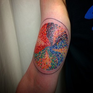 Rainbow Paint Pizza Forearm tattoo | Best Tattoo Ideas Gallery