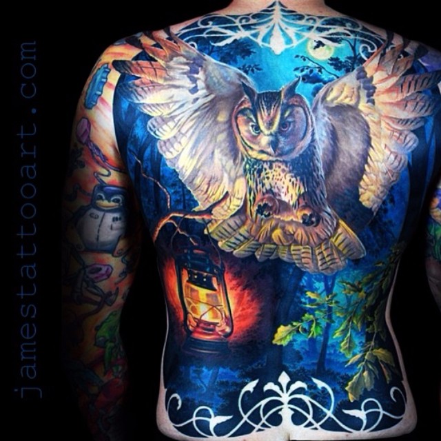 100 Realistic Owl Back Tattoo Design png  jpg 2023