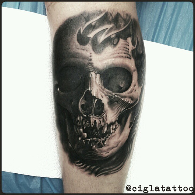 Smiling 3D Skull tattoo - Best Tattoo Ideas Gallery