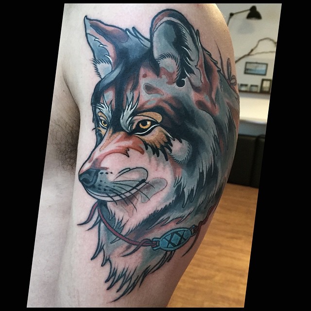 Balto Dog Shoulder tattoo