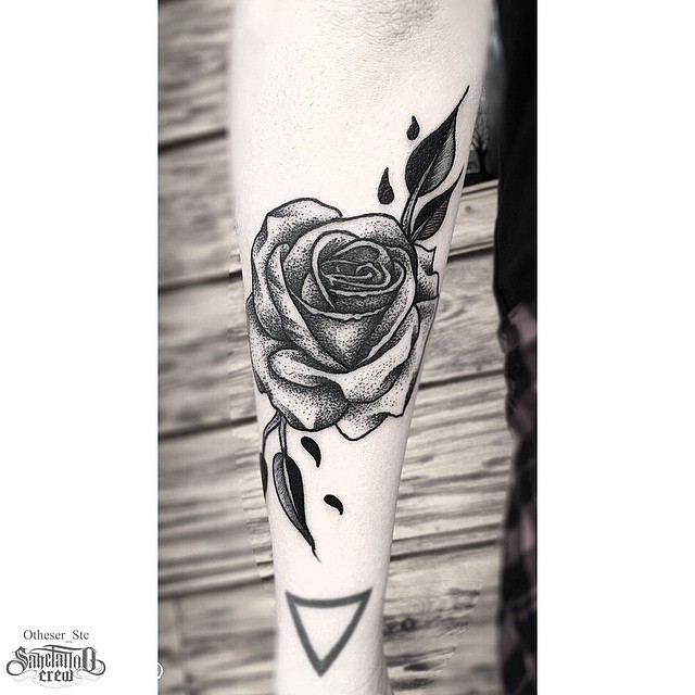Beautiful Dotwork Rose on Arm