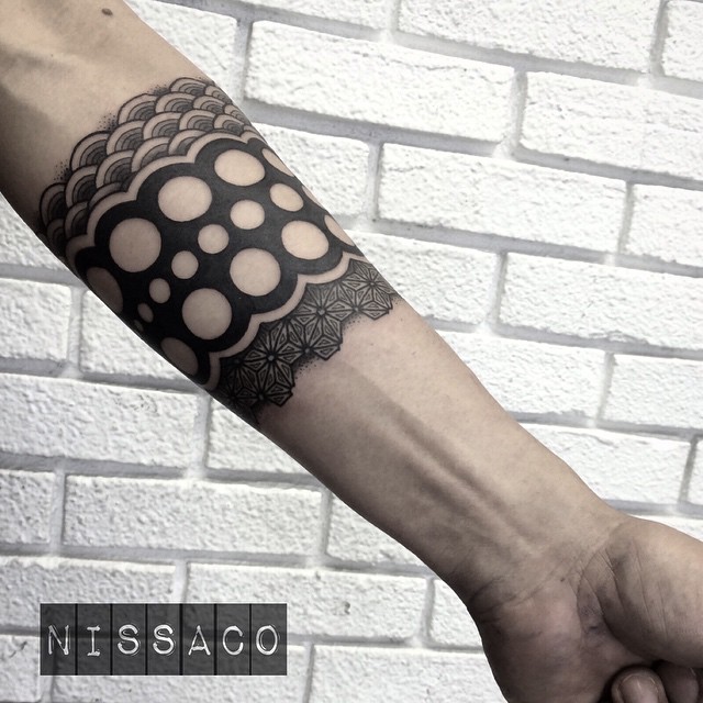 Dotwork Arm Brace tattoo