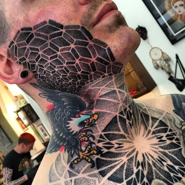 Dotwork Patter Face tattoo