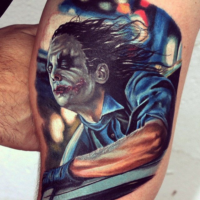 Joker in Car Realistic tattoo