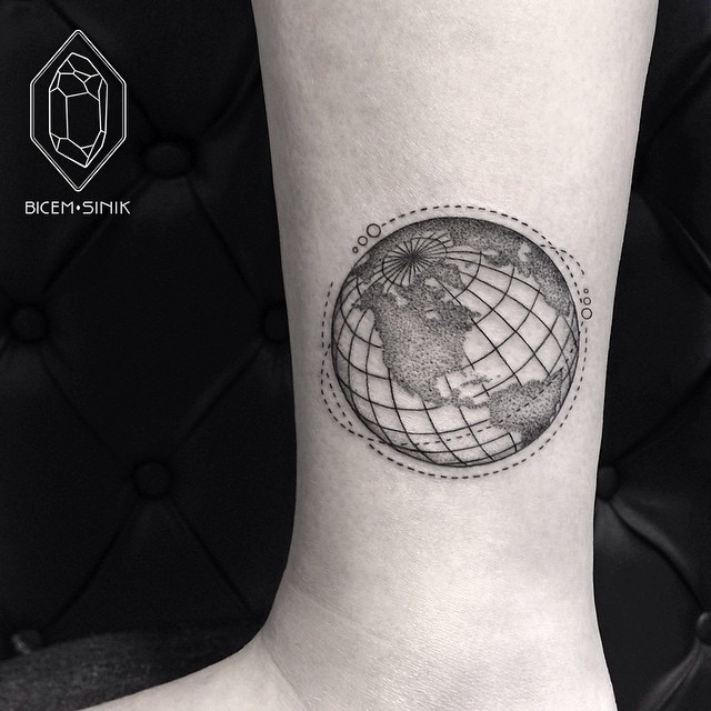 Satellites Planet Earth Tattoo