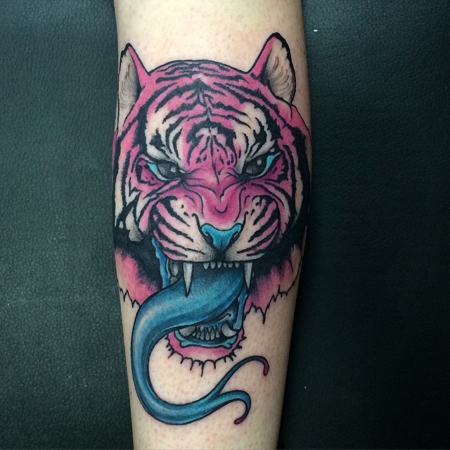 Snake Tongue Tiger tattoo
