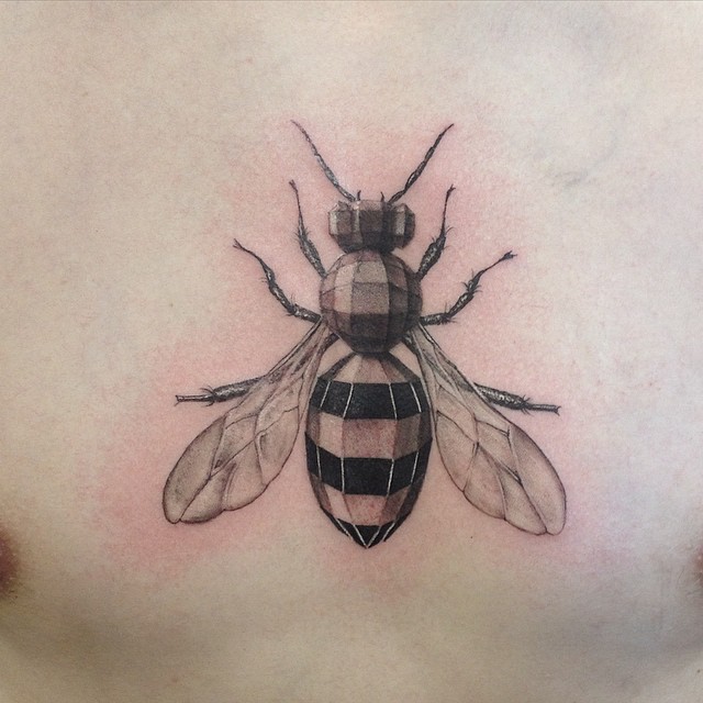 Angled Shape Wasp tattoo