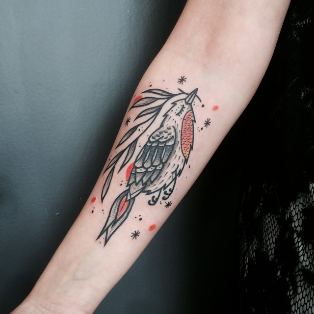 Bird Fly Tattoo on Arm