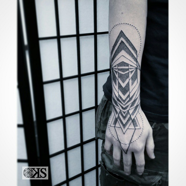 Cool Wrist Brace Geometry Tattoo
