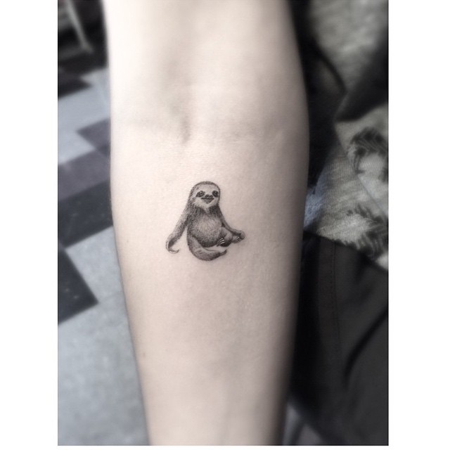 Cute Sloth Small Tattoo on Arm