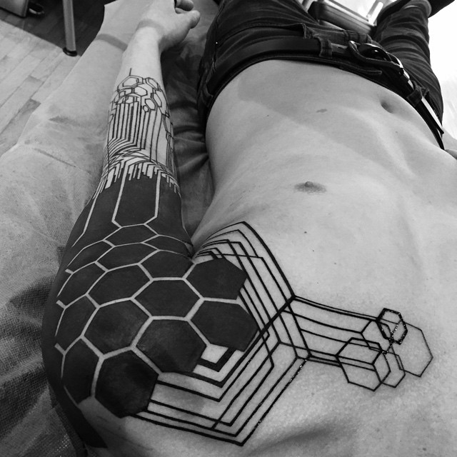 Shoulder Honeycomb Tattoo Sleeve - Best Tattoo Ideas Gallery