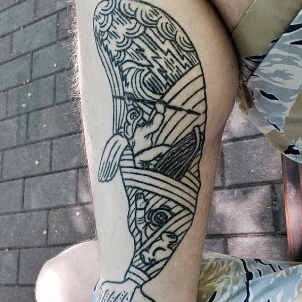 Symbolic Whaleman tattoo