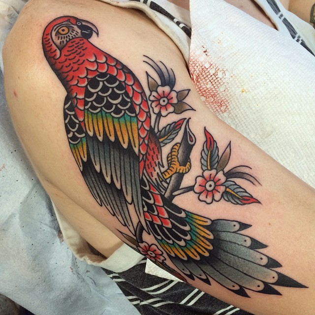 tree and bird tattoo