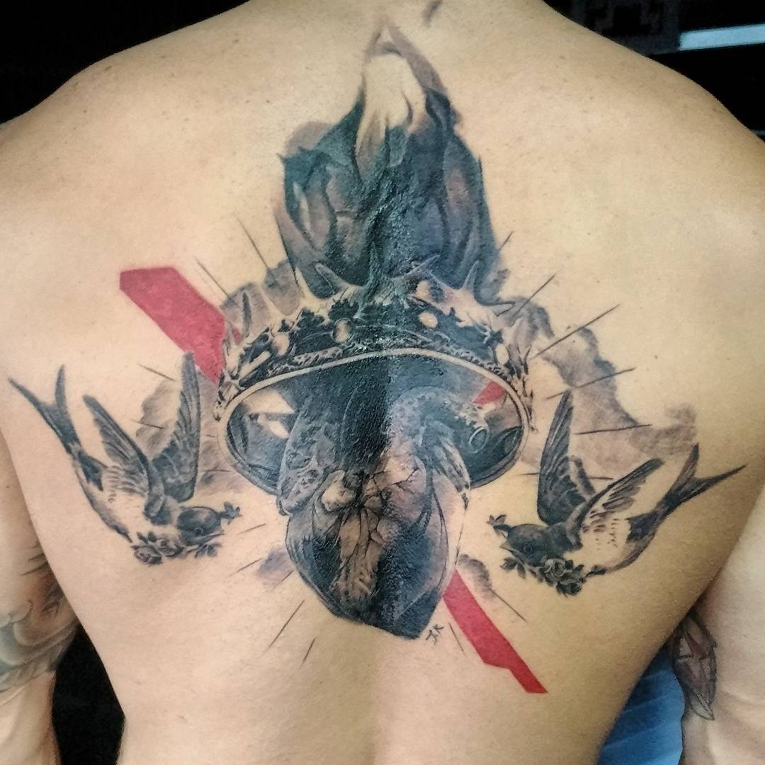 Heart With Crown Tattoo