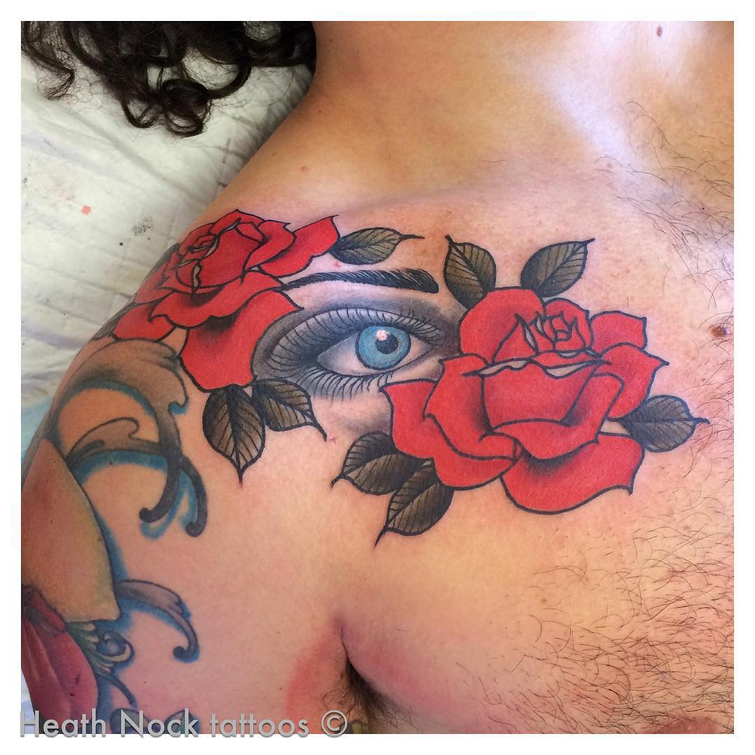 Rose Chest tattoo by Reddogtattoo on DeviantArt