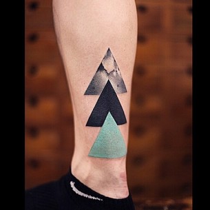 Three Triangles Tattoo on Ankle - Best Tattoo Ideas Gallery
