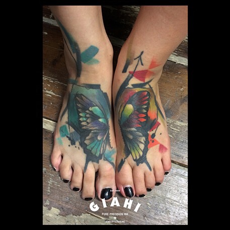 Butterfly Feet Tattoo