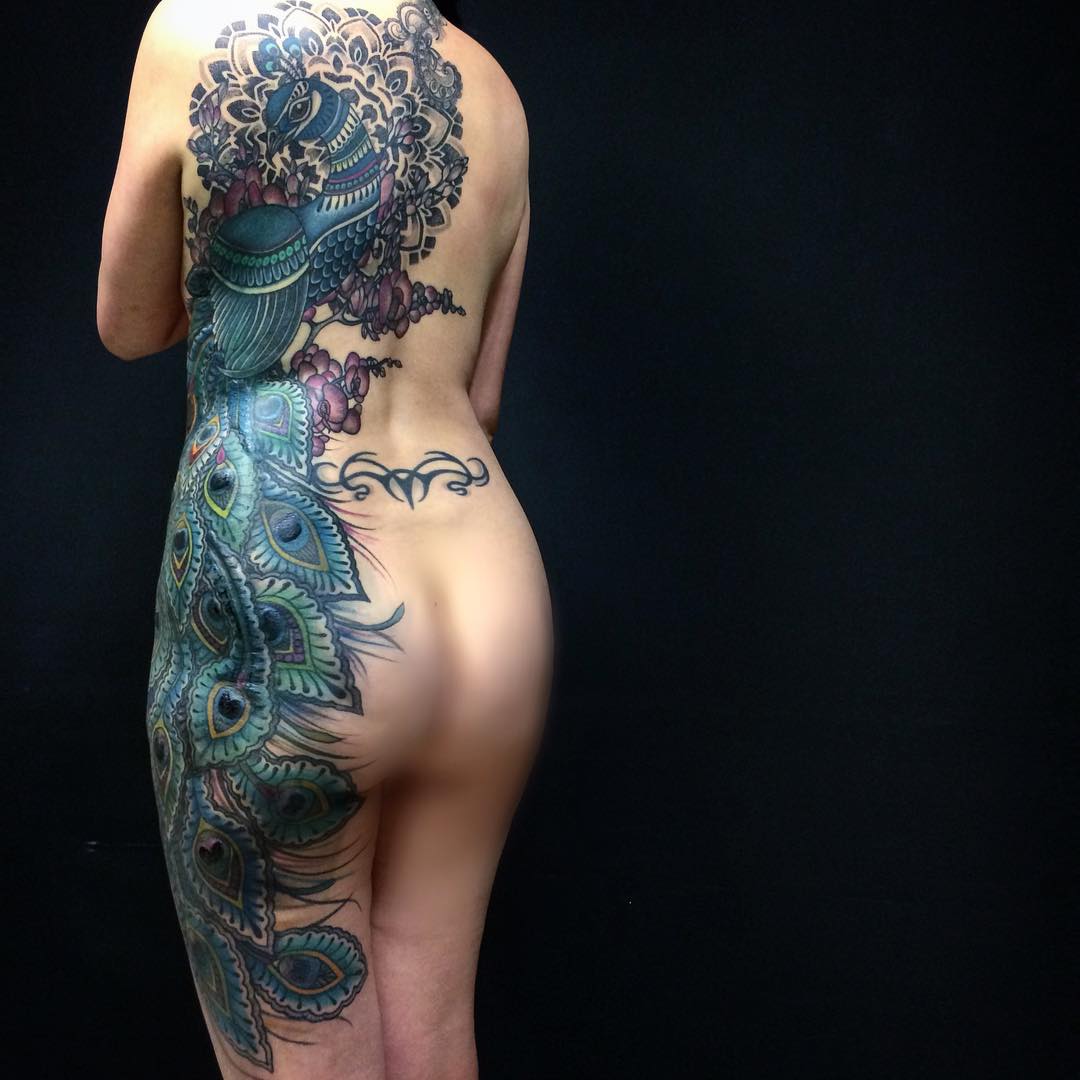 Full Body Peacock Tattoo